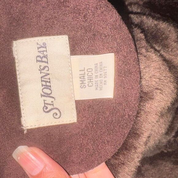 Vintage Brown Faux Shearling Hooded Coat - Picture 6 of 6